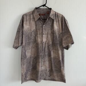 Tori Richards Clothing Men's Hawaiian Shirt Tropical Floral Brown Size M
